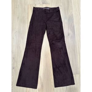 Betabrand Women's Flared Brown Suede Pants Size S Petites